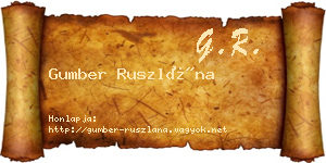 Gumber Ruszlána névjegykártya